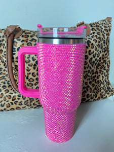 Shimmer Tumbler Mug ~Hot Pink