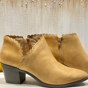 Journee Suede Booties ~ Tan