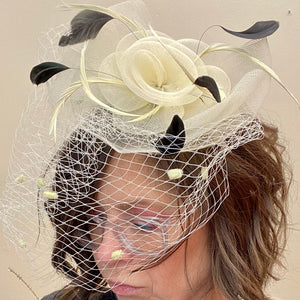 Derby Flower Fascinator ~ Ivory