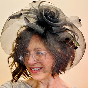 Derby Flower Fascinator ~ Black