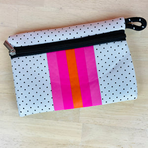 The Giavanna Neoprene Tote-White & Pink