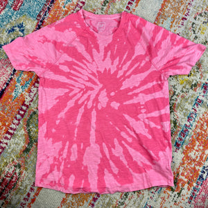 Pink Hand Bleach Dyed Tee