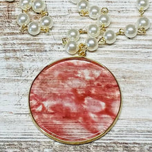 Load image into Gallery viewer, Stella Stone &amp; Pearl Accent Accent Necklace~Rose Red
