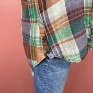 Hand Bleach Dyed Flannel Shirt - Women’s Small