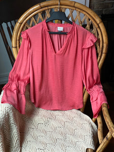 A New Day Ruffled Bell Sleeve Top