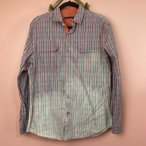 Hand Bleach Dyed Plaid Shirt
