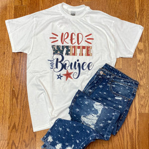 Red White Boujee Graphic Tee