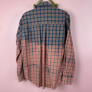 Hand Bleach Dyed Plaid Shirt