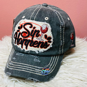 Sip Happens Distressed Ball Cap