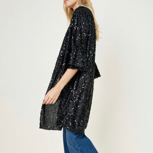 Bell Sleeve Sequin Kimono