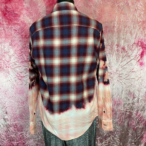 Hand Bleach Dyed Flannel Shirt-Women’s XS