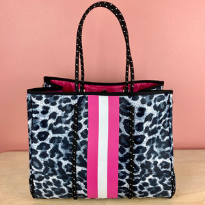 The Giavanna Neoprene Tote-Gray Cheetah