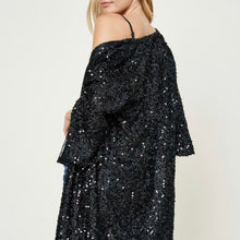 Load image into Gallery viewer, Bell Sleeve Sequin Kimono
