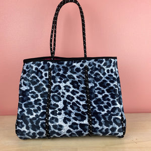 The Giavanna Neoprene Tote-Gray Cheetah