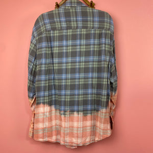 Hand Bleach Dyed Flannel Shirt