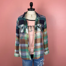 Load image into Gallery viewer, Hand Bleach Dyed Flannel Shirt - Women’s Small

