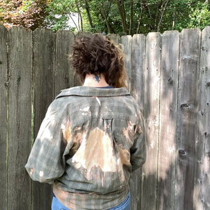 Hand Bleach Dyed Flannel Shirt