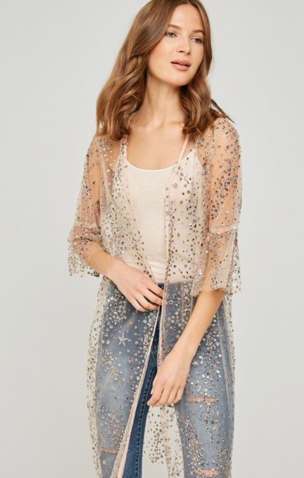 Glitter Sequin Kimono