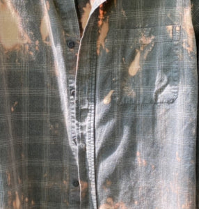 Hand Bleach Dyed Flannel Shirt