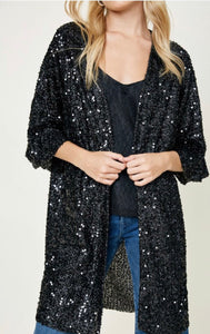 Bell Sleeve Sequin Kimono