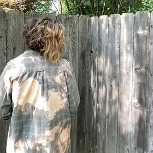Hand Bleach Dyed Flannel Shirt