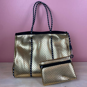 The Giavanna Neoprene Tote-Gold