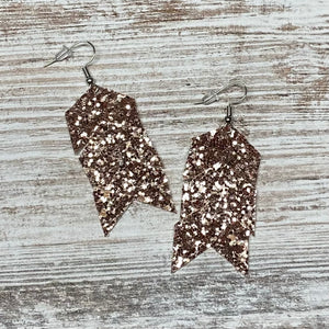 Glitter Arrow Earrings~Rose Gold