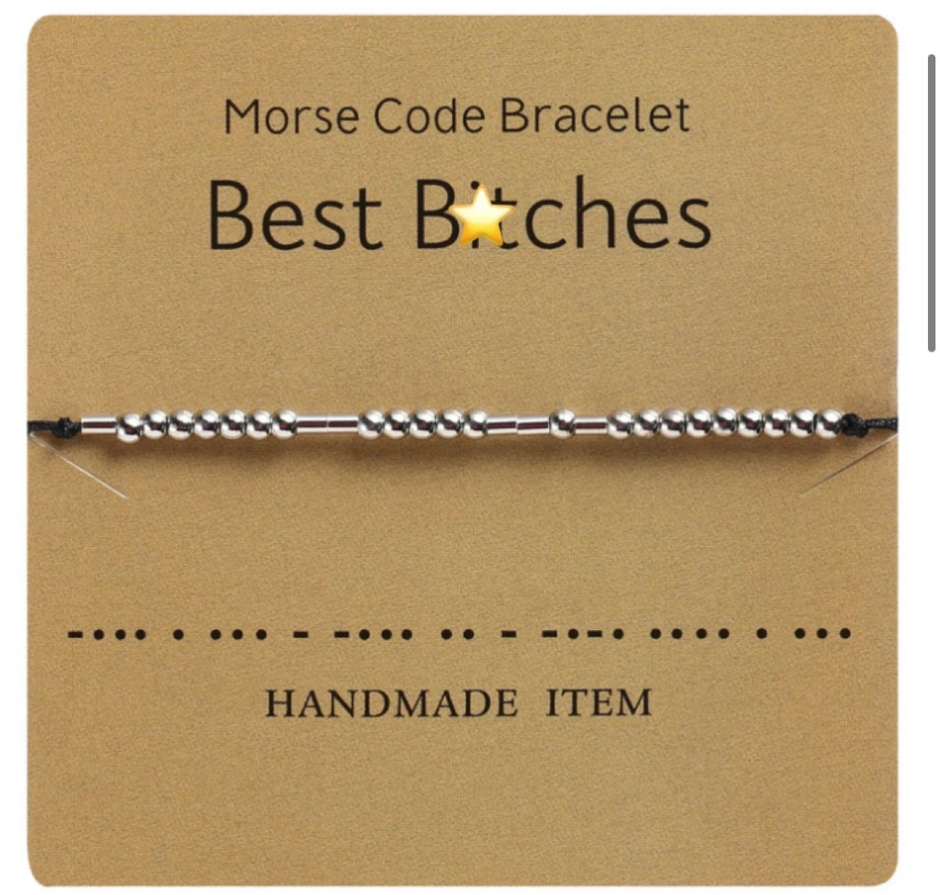 Best B*tches Morse Code Bracelet