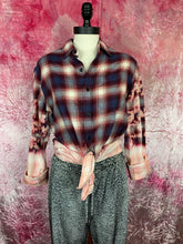 Load image into Gallery viewer, Hand Bleach Dyed Flannel Shirt-Women’s XS
