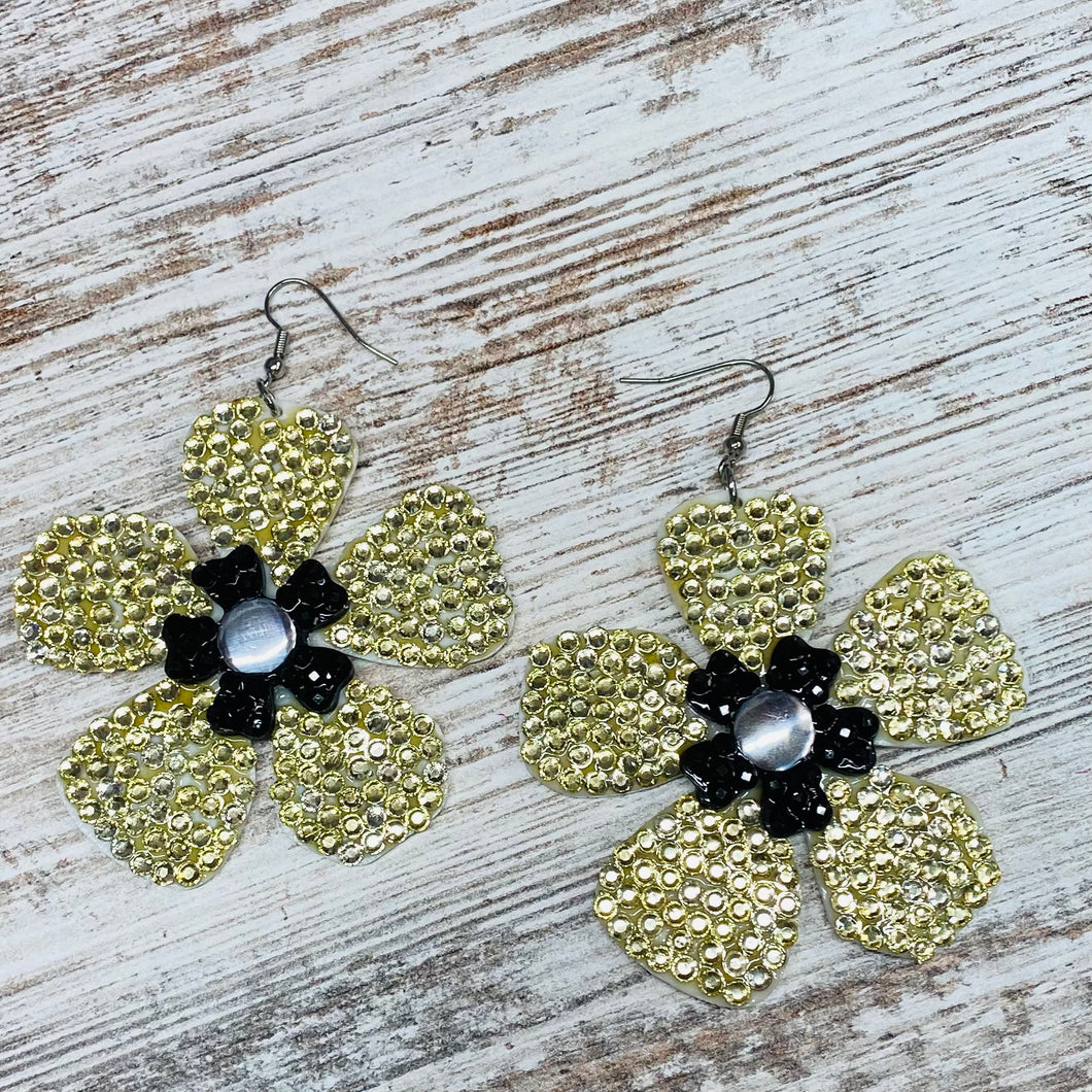 Blooming Flower Crystal Beaded Earrings