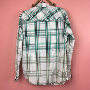 Hand Bleach Dyed Plaid Shirt