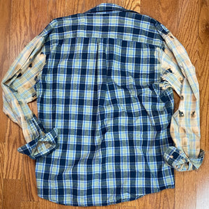 Hand Bleach Dyed Plaid Shirt