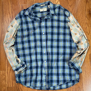 Hand Bleach Dyed Plaid Shirt