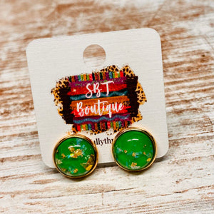 Green and Gold Smooth Studs