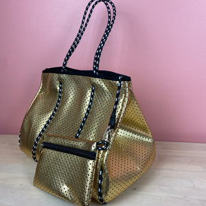 The Giavanna Neoprene Tote-Gold