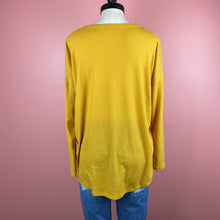 Load image into Gallery viewer, Faux Button Up Pullover Top - Mustard
