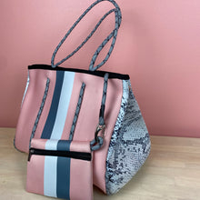 Load image into Gallery viewer, The Giavanna Neoprene Tote-Pink/White/Gray
