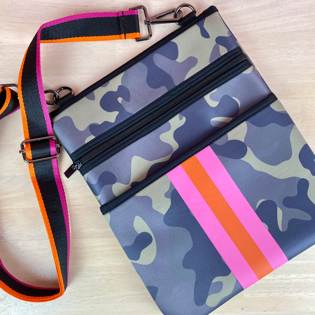 The Giavanna Neoprene Crossbody-Green Camo