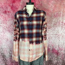 Load image into Gallery viewer, Hand Bleach Dyed Flannel Shirt-Women’s XS
