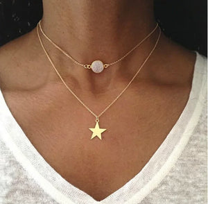 Shimmer Druzy & Star Necklace