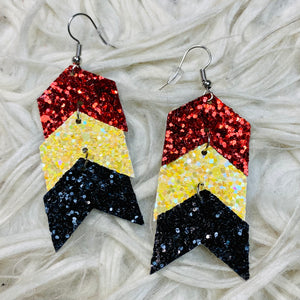 Glitter Arrow Earrings~Red,Yellow,Black