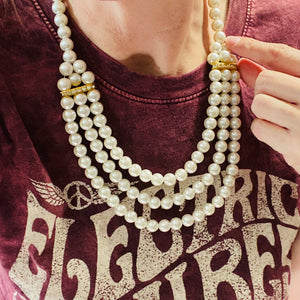 So Posh Layered Pearl Necklace