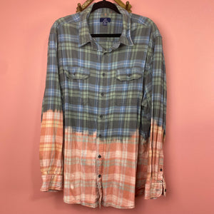 Hand Bleach Dyed Flannel Shirt