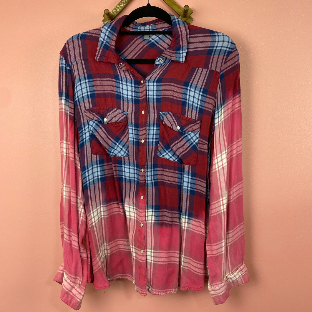 Hand Bleach Dyed Flannel Shirt