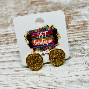 Gold Druzy Studs