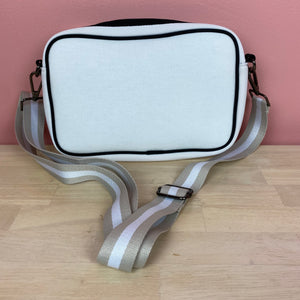 The Giavanna Neoprene Messenger-White/Gold