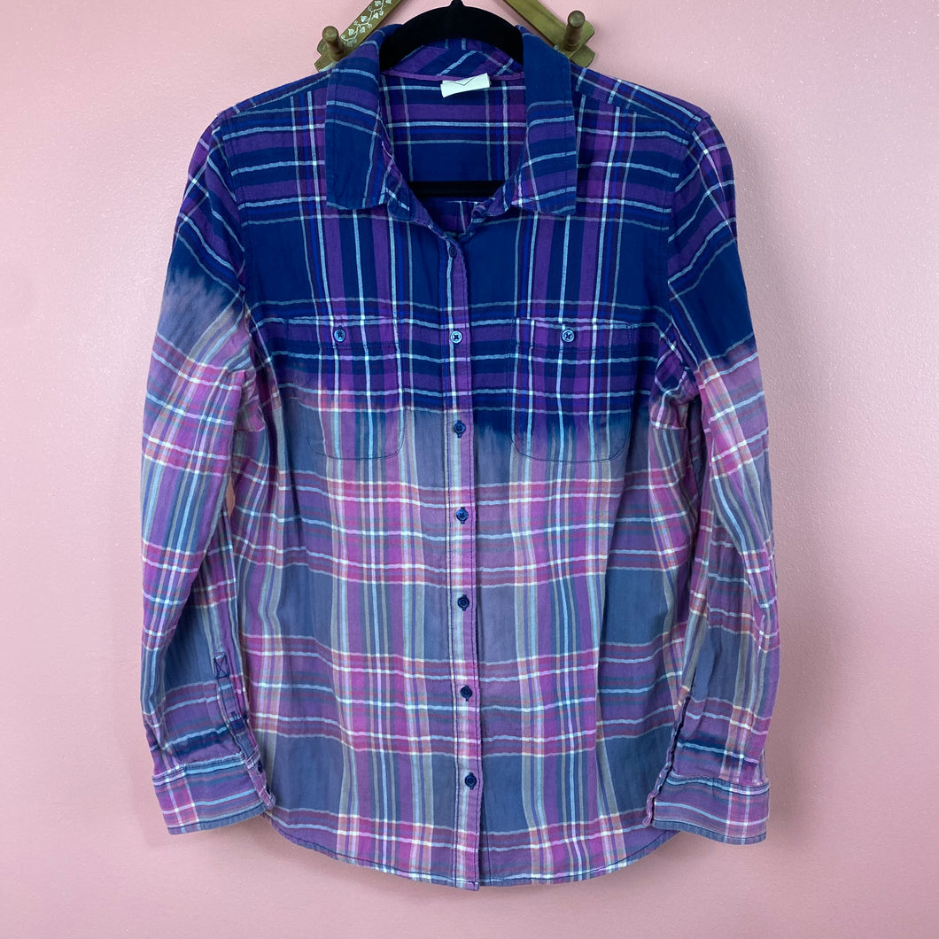 Hand Bleach Dyed Flannel Shirt