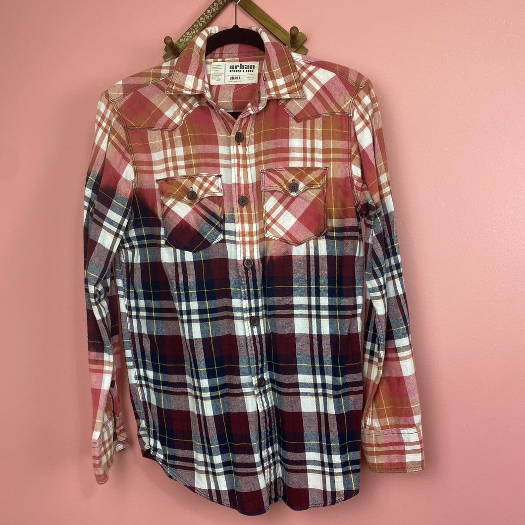 Hand Bleach Dyed Flannel Shirt