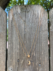 Galaxy Moon & Star Layered Necklace