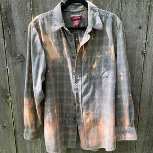 Hand Bleach Dyed Flannel Shirt